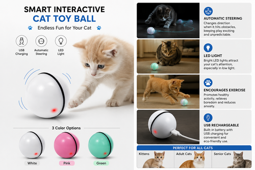 LED Laser Rolling Cat Toy Ball