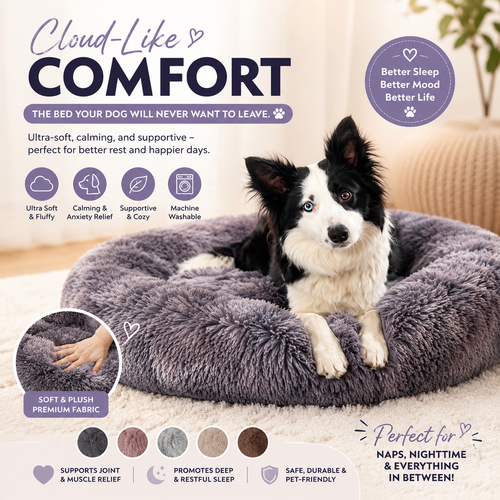 Fluffy Donut Dog Bed