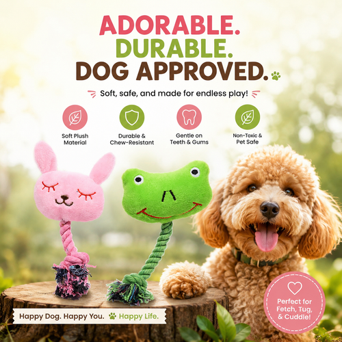 Bite-Resistant Plush Squeaky Dog Toy