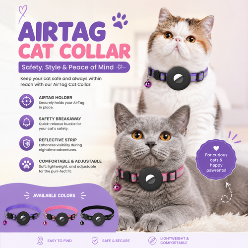 Reflective Collar Waterproof Holder Case For Airtag