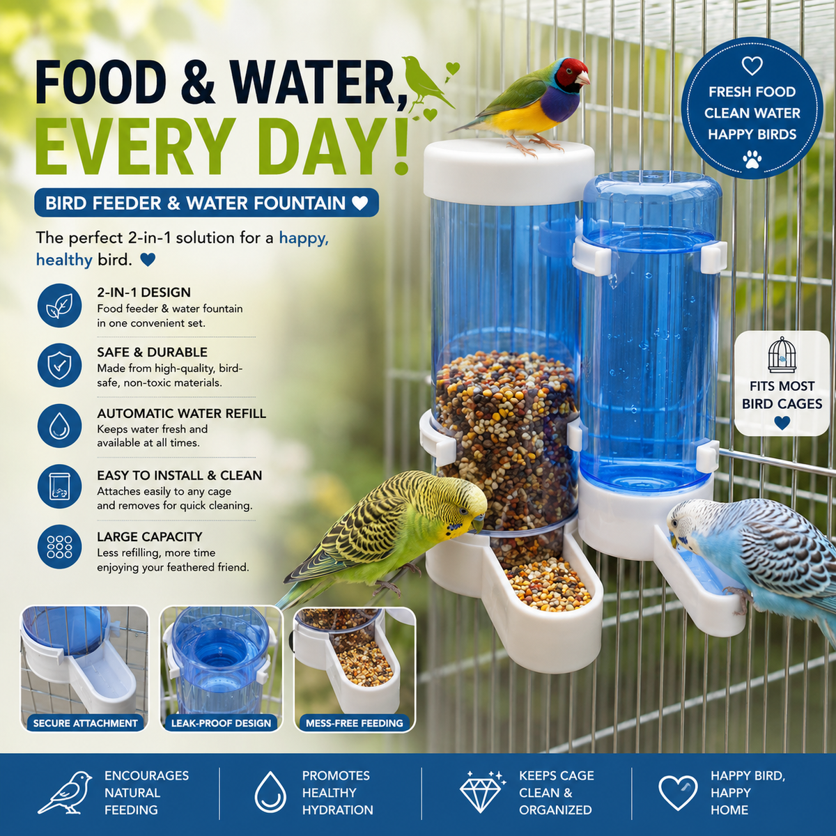 Automatic Water Dispenser For Birds